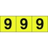 TRUSCO 数字ステッカー 30×30 「9」 黄色地/黒文字 3枚入 TSN-30-9-Y