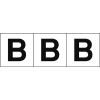 TRUSCO アルファベットステッカー 30×30 「B」 白地/黒文字 3枚入 TSN-30-B