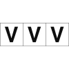 TRUSCO アルファベットステッカー 30×30 「V」 白地/黒文字 3枚入 TSN-30-V