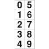 TRUSCO 数字ステッカー 50×50 「0〜9」連番 白地/黒文字 1枚入 TSN-50-10