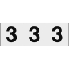 TRUSCO 数字ステッカー 50×50 「3」 透明地/黒文字 3枚入 TSN-50-3-TM