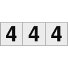 TRUSCO 数字ステッカー 50×50 「4」 透明地/黒文字 3枚入 TSN-50-4-TM