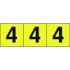 TRUSCO 数字ステッカー 50×50 「4」 黄色地/黒文字 3枚入 TSN-50-4-Y