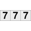 TRUSCO 数字ステッカー 50×50 「7」 透明地/黒文字 3枚入 TSN-50-7-TM