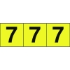 TRUSCO 数字ステッカー 50×50 「7」 黄色地/黒文字 3枚入 TSN-50-7-Y