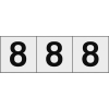 TRUSCO 数字ステッカー 50×50 「8」 透明地/黒文字 3枚入 TSN-50-8-TM