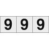 TRUSCO 数字ステッカー 50×50 「9」 透明地/黒文字 3枚入 TSN-50-9-TM