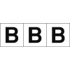 TRUSCO アルファベットステッカー 50×50 「B」 白地/黒文字 3枚入 TSN-50-B