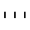 TRUSCO アルファベットステッカー 50×50 「I」 白地/黒文字 3枚入 TSN-50-I