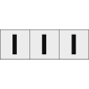TRUSCO アルファベットステッカー 50×50 「I」 透明地/黒文字 3枚入 TSN-50-I-TM