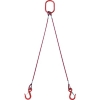 TRUSCO 2本吊玉掛ワイヤーロープスリング(カラー被覆付)アルミロックタイプ 赤透明1M TWSP2P6S1