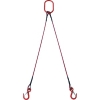 TRUSCO 2本吊玉掛ワイヤーロープスリング(カラー被覆付)アルミロックタイプ 赤透明1.5M 収縮カバー付 TWSP2P6S1.5WT