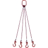 TRUSCO 4本吊玉掛ワイヤーロープスリング(カラー被覆付)アルミロックタイプ 赤透明1.5M TWSP4P6S1.5