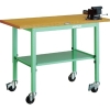 トラスコ中山(TRUSCO) 【生産完了品】UTVC型移動作業台 1200X600 バイス・車輪付 YG色 UTVC-1260V12YG