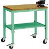 トラスコ中山(TRUSCO) 【生産完了品】UTVC型移動作業台 900X600 バイス・車輪付 YG色 UTVC-960V12YG
