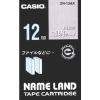 カシオ ネームランド用透明テープに白文字12mm XR-12AX