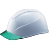 タニザワ エアライトS搭載ヘルメット(透明バイザータイプ・溝付) 透明バイザー:グリーン/帽体色:白 123-JZV-V3-W3-J