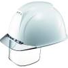 タニザワ エアライト搭載ヘルメット(透明バイザータイプ・溝付・通気孔付・ワイドシールド付) 透明バイザー:グレー/帽体色:白 1830VJ-SE-V2-W1-J