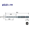 ベッセル クッションドリル(鉄工用)3本組 Φ3.0 全長98mm クッションドリル(鉄工用)3本組 Φ3.0 全長98mm AMD3S-3.0 画像2