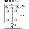 フジテック ステンレス丁番(SUS304) 1枚・厚口51mm ステンレス丁番(SUS304) 1枚・厚口51mm B-11133 画像2