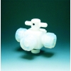 フロンケミカル フッ素樹脂(PTFE)三方バルブ接続6mm NR0030-001