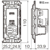 パナソニック 埋込充電用USBコンセント 2ポート 3A 扉付接地コンセント付 絶縁枠 送り端子なし ホワイト 埋込充電用USBコンセント 2ポート 3A 扉付接地コンセント付 絶縁枠 送り端子なし ホワイト WTF147641W 画像2