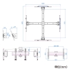 CHIEF ディスプレイマウント 大型・4画面4方向用 天吊タイプ 耐荷重38.5kg×4面 32〜60インチ対応 ディスプレイマウント 大型・4画面4方向用 天吊タイプ 耐荷重38.5kg×4面 32〜60インチ対応 LCM4U 画像2