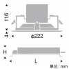 遠藤照明 LEDベースダウンライト 軒下用 4000TYPE FHT42W×3器具相当 埋込穴φ200mm 広角配光 非調光 電球色 LEDベースダウンライト 軒下用 4000TYPE FHT42W×3器具相当 埋込穴φ200mm 広角配光 非調光 電球色 ERD7220W+RX-356N 画像2