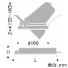 遠藤照明 LEDユニバーサルダウンライト 6500TYPE パナビーム150W器具相当 埋込穴φ150mm 狭角配光 非調光 電球色 LEDユニバーサルダウンライト 6500TYPE パナビーム150W器具相当 埋込穴φ150mm 狭角配光 非調光 電球色 ERD7251W+RX-398N 画像2