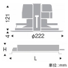 遠藤照明 LEDベースダウンライト 浅型 幅広枠タイプ 4000TYPE FHT42W×3器具相当 埋込穴φ200mm 超広角配光 非調光 ナチュラルホワイト(4000K) LEDベースダウンライト 浅型 幅広枠タイプ 4000TYPE FHT42W×3器具相当 埋込穴φ200mm 超広角配光 非調光 ナチュラルホワイト(4000K) ERD6623W+RX-356N 画像2