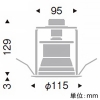 遠藤照明 LEDベースダウンライト JDRタイプ 110Vφ50省電力ダイクロハロゲン球50W形40W器具相当 埋込穴φ100mm 調光対応 E11口金 ランプ別売 鏡面マットコーン・白枠 LEDベースダウンライト JDRタイプ 110Vφ50省電力ダイクロハロゲン球50W形40W器具相当 埋込穴φ100mm 調光対応 E11口金 ランプ別売 鏡面マットコーン・白枠 ERD3390S 画像2