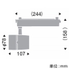 遠藤照明 LEDスポットライト プラグタイプ 1400TYPE CDM-R35W器具相当 広角配光 非調光 温白色 演色Ra95 黒 LEDスポットライト プラグタイプ 1400TYPE CDM-R35W器具相当 広角配光 非調光 温白色 演色Ra95 黒 ERS4328B 画像2