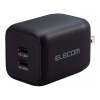 ELECOM AC充電器 PD対応 最大出力65W TypeC×2ポート AC充電器 PD対応 最大出力65W TypeC×2ポート ACDC-PD4365BK 画像1