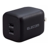 ELECOM AC充電器 最大出力65W TypeC2ポート PD・PPS対応 AC充電器 最大出力65W TypeC2ポート PD・PPS対応 MPA-ACCP4365BK 画像1