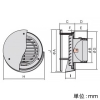 バクマ工業 【受注生産品】丸型防風板付換気口 ルーバー脱着式 防火ダンパー付 水切り付 低圧損 アミ付 3メッシュ 取付穴付 ステンレス製 シルバーメタリックライト 100φ用 【受注生産品】丸型防風板付換気口 ルーバー脱着式 防火ダンパー付 水切り付 低圧損 アミ付 3メッシュ 取付穴付 ステンレス製 シルバーメタリックライト 100φ用 KWD-100G-A3 画像3