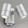 オーデリック LEDエクステリアスポットライト 防雨型 ダイクロハロゲン形(JDR)50W×2灯相当 人感センサーON/OFF型 ランプ別売 2灯 口金E11 壁面取付専用 マットシルバー OG264093