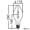 岩崎電気 セラミックメタルハライドランプ ≪FECセラルクスエースPRO≫ 垂直点灯形 360W FECスタータ内蔵形 BUD形 透明形 白色 E39口金 セラミックメタルハライドランプ ≪FECセラルクスエースPRO≫ 垂直点灯形 360W FECスタータ内蔵形 BUD形 透明形 白色 E39口金 M360CELSP-W/BUD 画像2