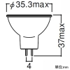 岩崎電気 ハロゲン電球 ≪アイ ダイクロクールハロゲン≫ 12V用 20W φ35mm カバーガラス付 ビーム開き19°GZ4口金 ハロゲン電球 ≪アイ ダイクロクールハロゲン≫ 12V用 20W φ35mm カバーガラス付 ビーム開き19°GZ4口金 JR12V20WUV/MK3 画像2