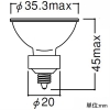 岩崎電気 ハロゲン電球 ≪アイ ダイクロクールハロゲン≫ 12V用 35W φ35mm カバーガラス付 ビーム開き20°EZ10口金 ハロゲン電球 ≪アイ ダイクロクールハロゲン≫ 12V用 35W φ35mm カバーガラス付 ビーム開き20°EZ10口金 JR12V35WUV/MK3EZ 画像2