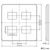 神保電器 コンセントプレート 2連用 4(2+2)個口 コンセントプレート 2連用 4(2+2)個口 WJE-22 画像2