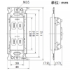 神保電器 接地ダブルコンセント 15A 125V 金属枠 ピュアホワイト 接地ダブルコンセント 15A 125V 金属枠 ピュアホワイト JEC-BN-55G-PW 画像2