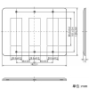 神保電器 2ピースコンセントプレート ラウンドタイプ 3連用 9(3+3+3)個口 メタリックブラック 2ピースコンセントプレート ラウンドタイプ 3連用 9(3+3+3)個口 メタリックブラック WJD-333-MBK 画像3