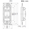 神保電器 【受注生産品】埋込ダブルコンセント 15A 125V 金属枠 チョコ 【受注生産品】埋込ダブルコンセント 15A 125V 金属枠 チョコ JEC-BN-55-C 画像2