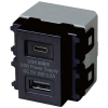 TERADA(寺田電機製作所) 埋込USB給電用コンセント 2ポート Type-C・Type-A ブラック USB-R3704BK