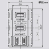 TERADA(寺田電機製作所) 埋込USB+AC給電用コンセント USB2ポート+コンセント1口 Type-A ブラック 埋込USB+AC給電用コンセント USB2ポート+コンセント1口 Type-A ブラック USB-R3702BK 画像3