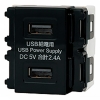 神保電器 埋込USB給電用コンセント TypeA 2ポート 黒 R3701B03B