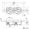 神保電器 埋込接地ダブルコンセント 2PE 15A 125V 黒 埋込接地ダブルコンセント 2PE 15A 125V 黒 1136Y-B 画像2