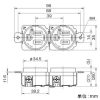 神保電器 埋込接地ダブルコンセント 2PE 15A 125V 黒 埋込接地ダブルコンセント 2PE 15A 125V 黒 1136Z-B 画像2