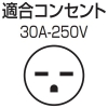 未来工業 【受注生産品】アダプタ OKチェッカー(アースチェック付)用 30A-250V用 コード長1100mm 接地形コンセント用リード線付 【受注生産品】アダプタ OKチェッカー(アースチェック付)用 30A-250V用 コード長1100mm 接地形コンセント用リード線付 KDK-1E-IH 画像2