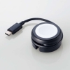 ELECOM Apple Watch充電用ケーブル 巻き取りタイプ TypeCコネクタ 高速充電対応 ケーブル長23cm ブラック MPA-AWMCQBK